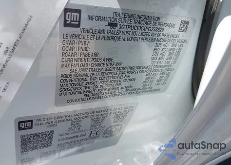 2023 GMC Sierra K1500 Elevation из США, поврежденный, VIN 3GTPUCEKXPG238829